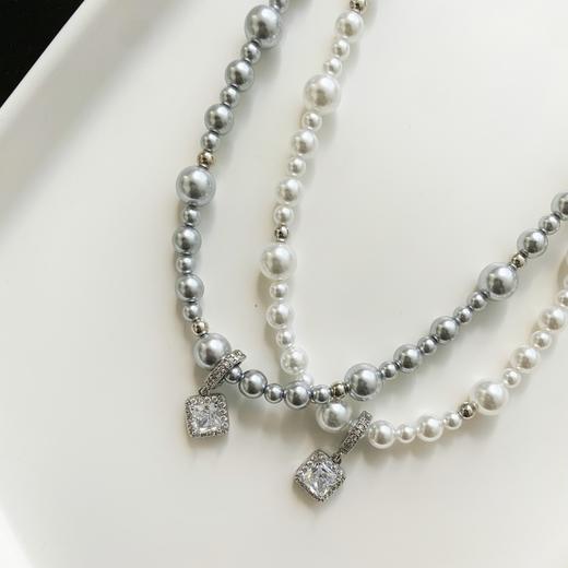 【CILK方糖气泡项链】施华洛珍珠＋可拆卸方糖吊坠 暖灰调珍珠 显白抬气质 商品图3