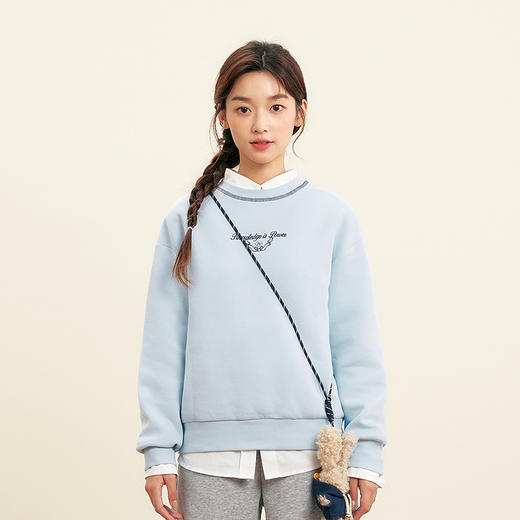 笛莎Deesha青少年女童卫衣2025秋季女童双面穿圆领刺绣卫衣 商品图2