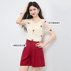 【07/16新品】熙世界一整套ootd穿搭套装女2025新款刺绣天丝衬衫亚麻短裤两件套 商品缩略图1