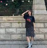 韩国CHOI小众设计感百搭减龄番茄短袖T恤+碎花半裙 商品缩略图0
