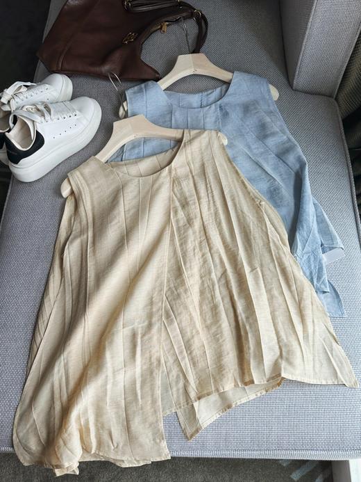 无袖A字上衣+宽松直筒半身裙 商品图3