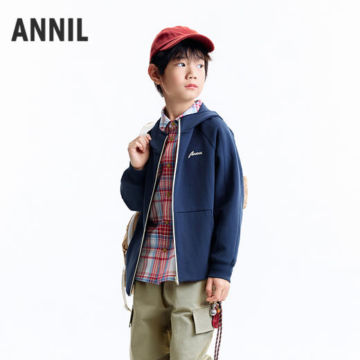 【实体店同款】男童带帽针织外套秋季新款安奈儿童装AB535103 商品图2