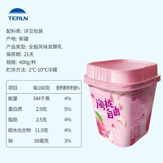 天润果肉酸奶淘桃自由大果粒酸奶香甜美味 400g/罐 新疆直发 商品图6