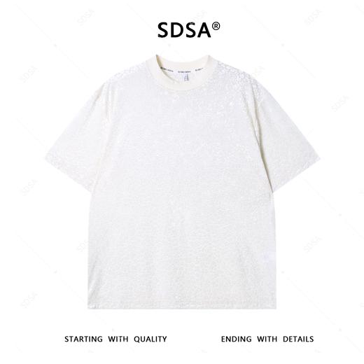 T4149SDSA夏季高级感新款男士绒面花卉圆领短袖T恤时尚舒适百搭上衣 商品图1