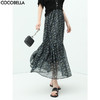 COCOBELLA气质飘逸大摆抽褶碎花半身裙女夏田园A字长裙HS117 商品缩略图0