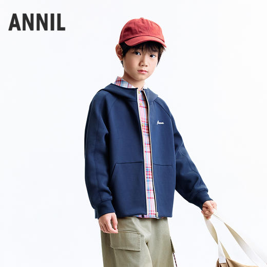 【实体店同款】男童带帽针织外套秋季新款安奈儿童装AB535103 商品图1