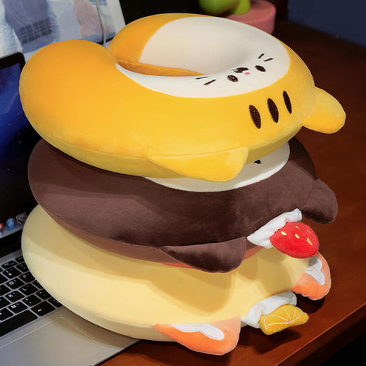 自然醒瑞士卷动物系列记忆棉U枕可爱卡通护颈枕旅行坐车旅行飞机午睡神器QYL 商品图10