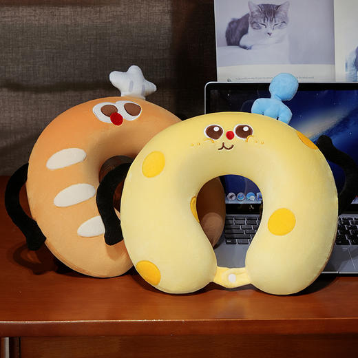 自然醒美食系列记忆棉U枕套盒卡通旅行头枕颈部便携车用颈椎枕可收纳盒QYL 商品图8