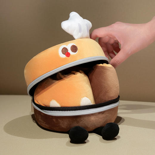自然醒美食系列记忆棉U枕套盒卡通旅行头枕颈部便携车用颈椎枕可收纳盒QYL 商品图11