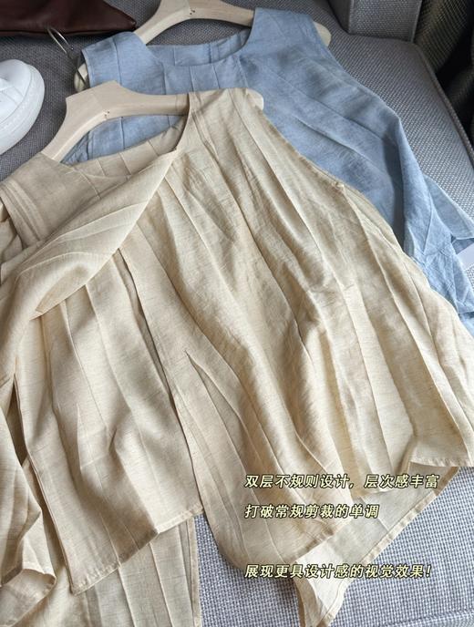 无袖A字上衣+宽松直筒半身裙 商品图4