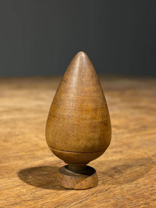 黄杨木雕琢火珠形供佛香盒，顺丰包邮 商品图6