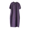 丁摩 真丝香云纱龟裂纹新中式紫色改良旗袍100%桑蚕丝连衣裙5ZF-34710 商品缩略图5