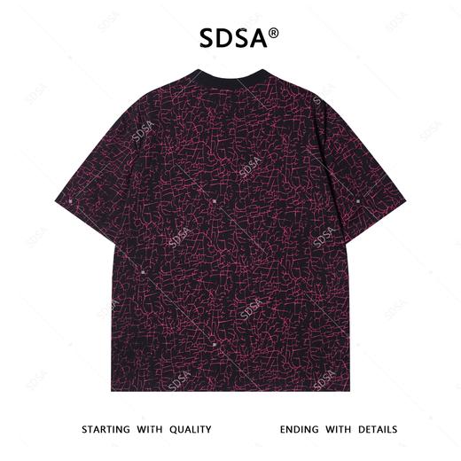 T4157SDSA夏季高级感新款男士美式磨破撞色设计圆领短袖T恤休闲时尚 商品图5