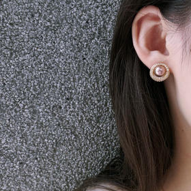 【圆舞曲】高品质，完美无瑕，纯正紫色耳钉，耳钉 8-9mm 镜面光 925纯银配件。