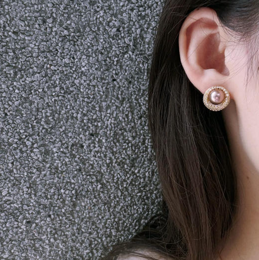 【圆舞曲】高品质，完美无瑕，纯正紫色耳钉，耳钉 8-9mm 镜面光 925纯银配件。 商品图0