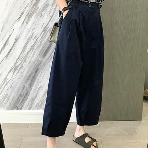 丁摩 夏季薄款哈伦休闲裤女宽松新款直筒裤子日系九分香蕉裤女裤潮5ZF-9379 商品图4