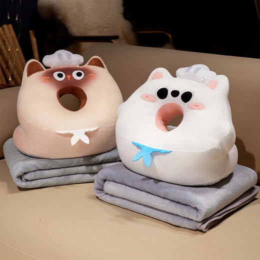 自然醒圆眼小厨师冰豆豆双面午睡枕桌上儿童枕头睡觉午睡神器趴趴枕夏季QYL 商品图11