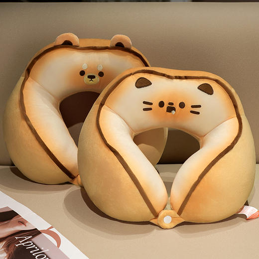 自然醒黄油饼干驼峰U枕飞机脖子颈椎头枕便携枕头车载脖枕学生QYL 商品图13