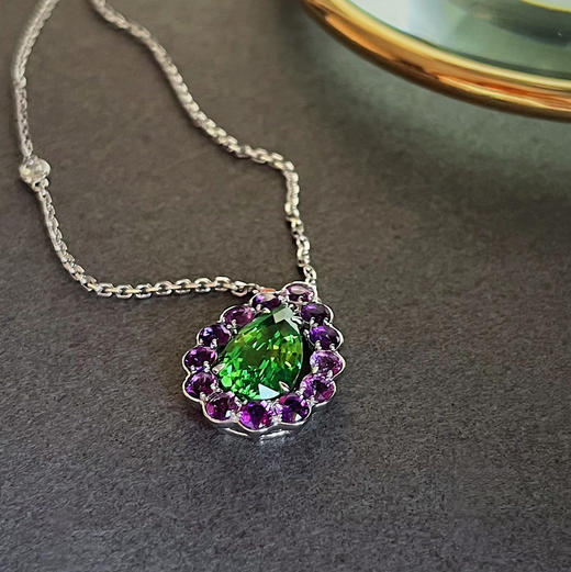 BY EVITA系列 CHIC系列 18K镶紫晶、钻石和沙弗莱 项链 商品图2