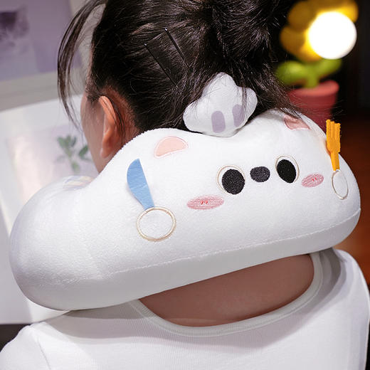 自然醒小厨师格纹系列驼峰U枕飞机睡觉便携式枕头脖子靠枕办公室午睡枕QYL 商品图10