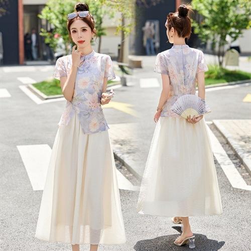 新中式风禅意复古，盘扣上衣碎花半身裙HR-BBL2559 商品图3