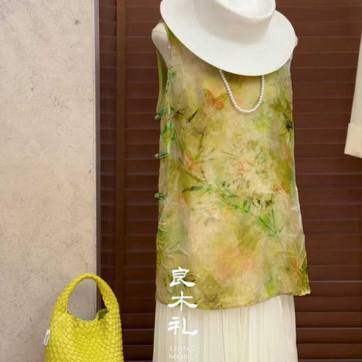 【预售7天】良木礼真丝绒花背心裙（27489） 商品图0