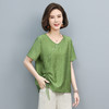 丁摩 天丝t恤夏装宽松短袖小衫遮肚抽绳洋气上衣5ZF-2232 商品缩略图6