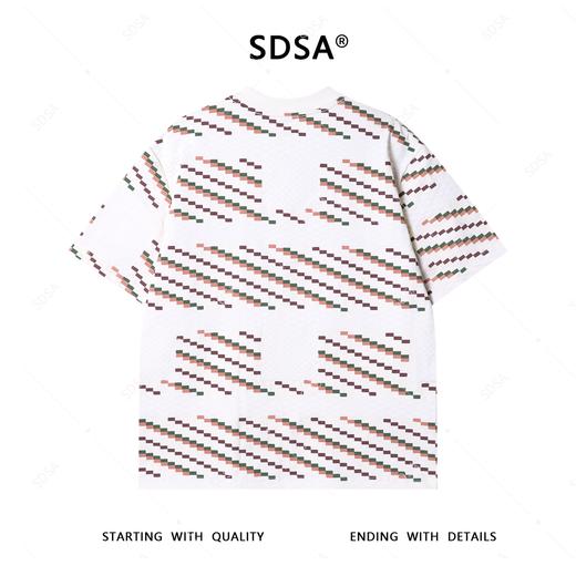 T4181SDSA夏季高级感新款男士美式撞色格子设计短袖T恤休闲圆领上衣 商品图5