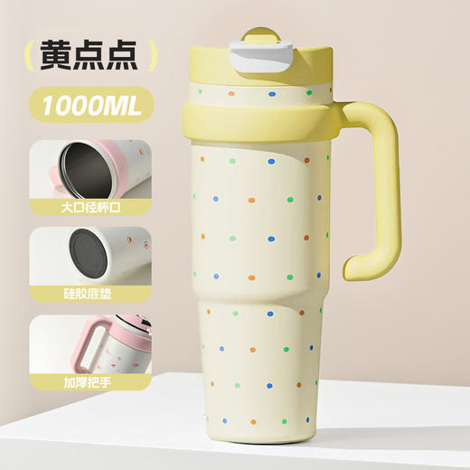 高颜值咖啡杯巨无霸保温杯 🔥轻奢双饮设计，喝水也能高级感✨1000ML超大容量，时尚不撞款，办公旅行全搞定！ 商品图4