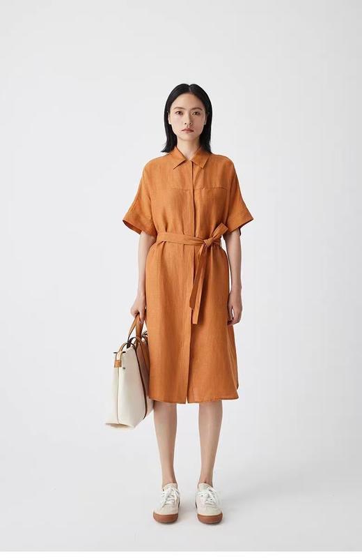 原单品质之禾同款进口亚麻衬衫连衣裙可开衫 商品图3