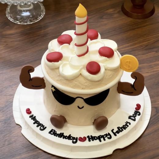 【墨镜jellycat】健身款男生翻糖蛋糕 商品图0