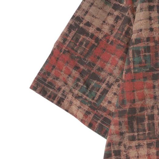 T3774夏季高级感新款男士美式多彩拼接T恤时尚格子短袖T恤圆领百搭上衣 商品图4