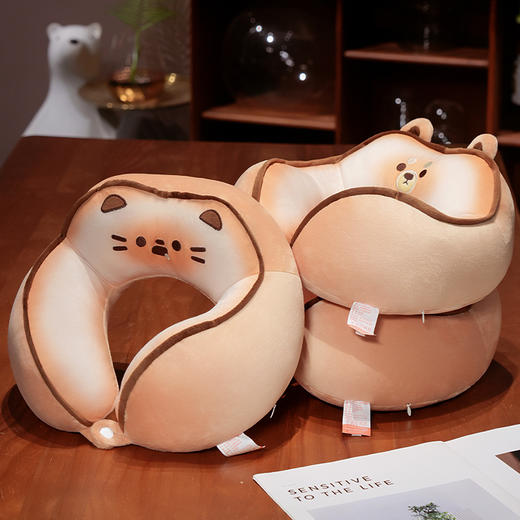 自然醒黄油饼干驼峰U枕飞机脖子颈椎头枕便携枕头车载脖枕学生QYL 商品图11