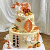【柿柿如意】橙色主题双层祝寿蛋糕 商品缩略图0