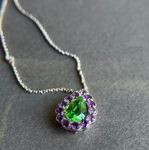 BY EVITA系列 CHIC系列 18K镶紫晶、钻石和沙弗莱 项链 商品图0