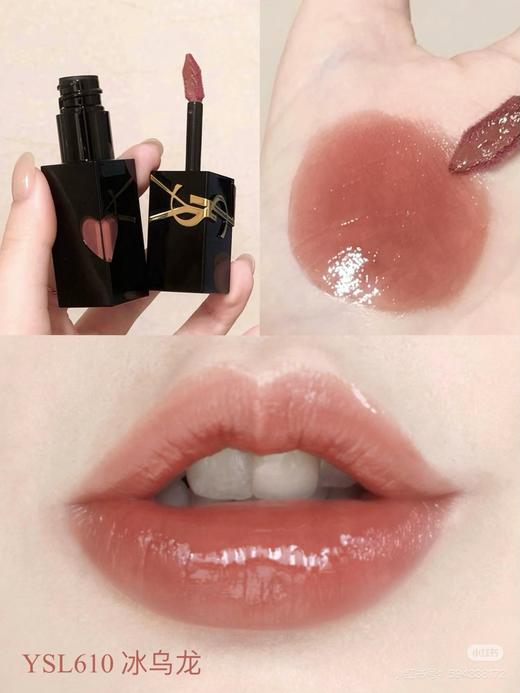 YSL圣罗兰黑管爱心唇釉镜面416  610 420 409 440奶茶烂番茄色 商品图5