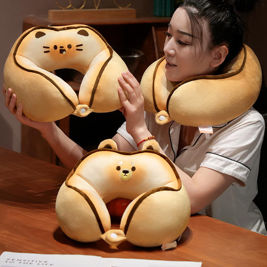 自然醒黄油饼干驼峰U枕飞机脖子颈椎头枕便携枕头车载脖枕学生QYL 商品图12