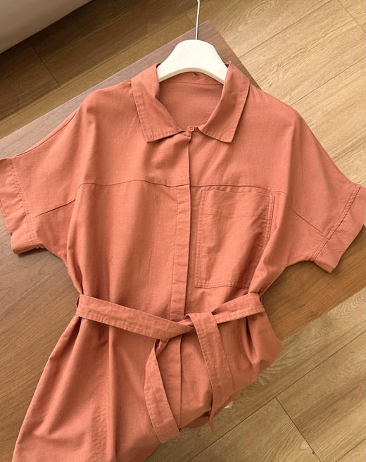 原单品质之禾同款进口亚麻衬衫连衣裙可开衫 商品图5