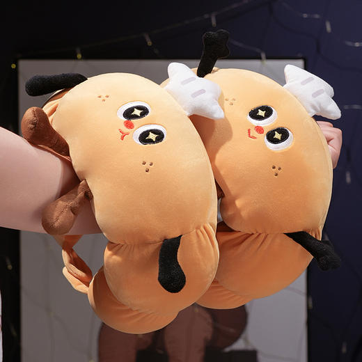 自然醒趣味牛角包毛毛虫U枕办公室午睡枕学生宿舍护颈枕便携式QYL 商品图13