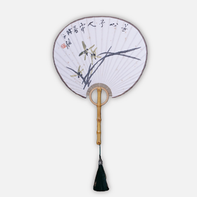 陈永锵《芳心予人》国画原作20CM*25CM 手绘宣纸团扇花鸟作品