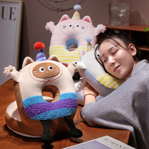 自然醒小手大开冰豆豆双面午睡枕办公室午休神器儿童午觉趴桌上小学生抱枕QYL 商品图11