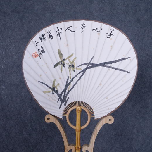 陈永锵《芳心予人》国画原作20CM*25CM 手绘宣纸团扇花鸟作品 商品图5