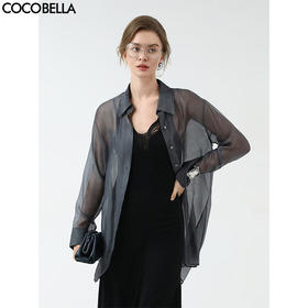COCOBELLA[莱赛尔]透视银葱肌理衬衫女25春休闲遮阳衫SR7069