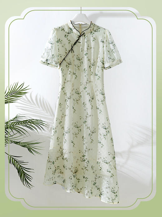 【专属特价】旗袍连衣裙女夏季新款改良版国风复古碎花鱼尾雪纺裙子 商品图3