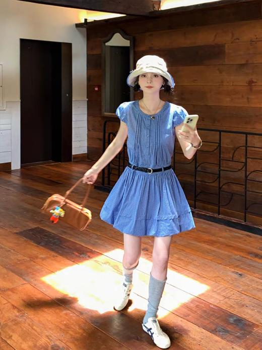 浮生八记/25B093/复古学院感格子连衣裙 商品图0