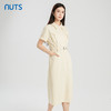 NUTS商场同款夏季杏色简约气质高腰纯棉短袖连衣裙428103408 商品缩略图2