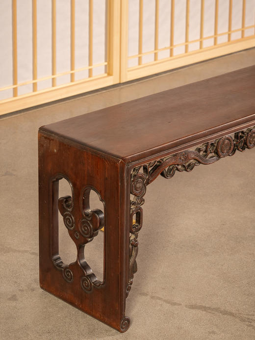 清中期	红木透雕如意纹板足炕几 商品图3