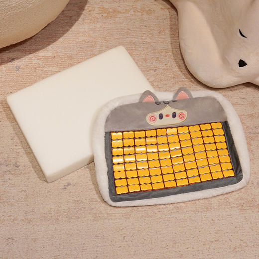 自然醒抱抱猫加厚麻将凉席坐垫夏天透气办公室汽车座椅垫清凉屁股垫子卡通QYL 商品图14