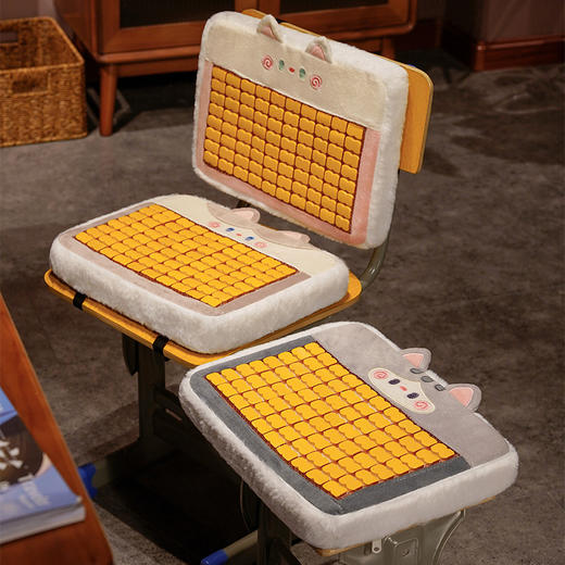 自然醒抱抱猫加厚麻将凉席坐垫夏天透气办公室汽车座椅垫清凉屁股垫子卡通QYL 商品图11