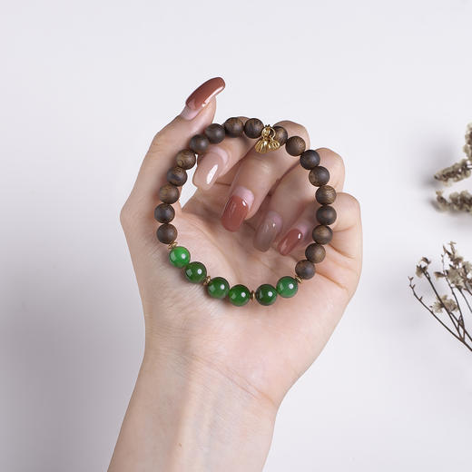 xy0443沉香+碧玉莲蓬手串 商品图7
